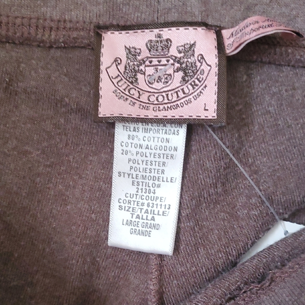 Juicy Couture Dusty Pink Brown Zip-Up Hoodie Set SIZE L - Picture 12 of 14